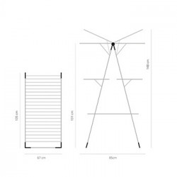 Простор "кула" Brabantia 90300183, 23 м, Лесно сгъване, Регулируем, Сив металик