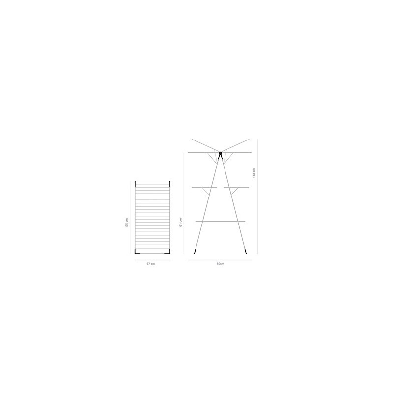 Простор "кула" Brabantia 90300183, 23 м, Лесно сгъване, Регулируем, Сив металик