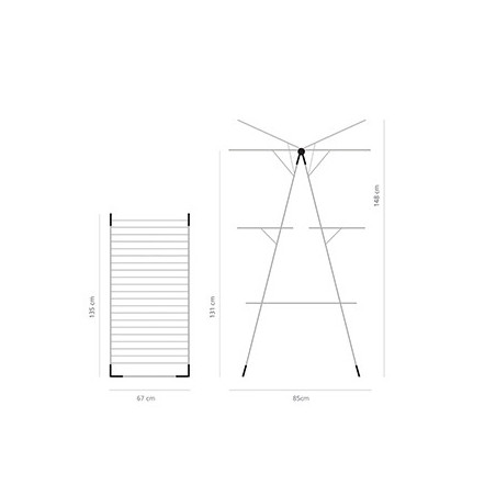 Простор "кула" Brabantia 90300183, 23 м, Лесно сгъване, Регулируем, Сив металик