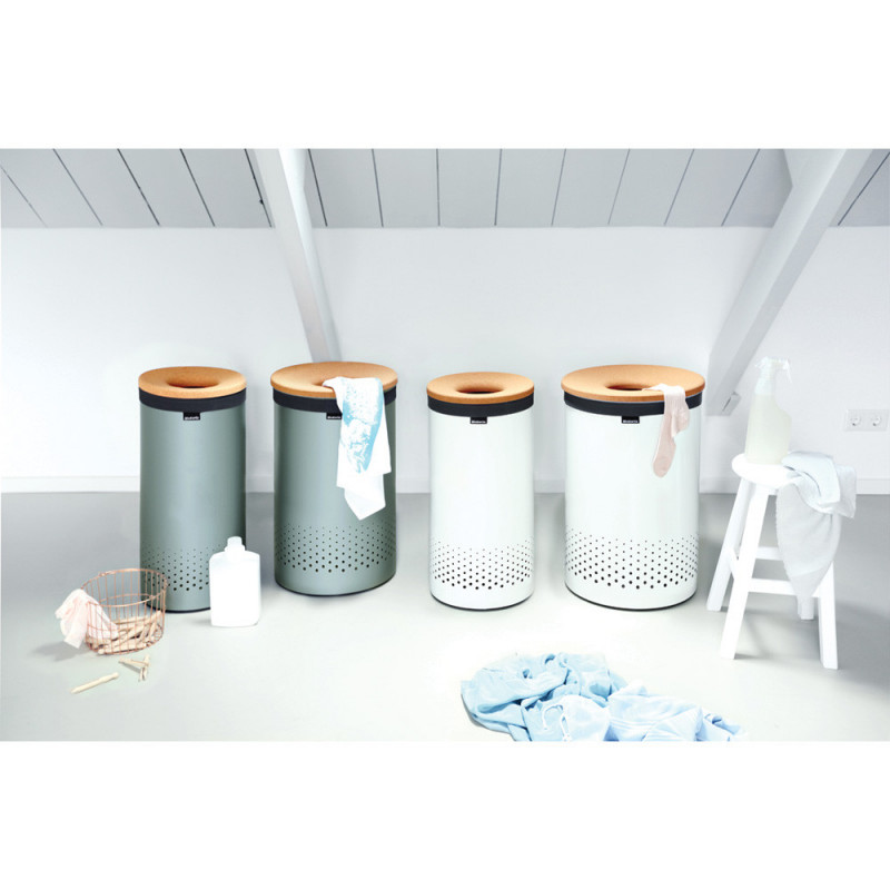 Торба за кош за пране Brabantia 90300186, 30-35 л, Перяща се, Памук, Сив