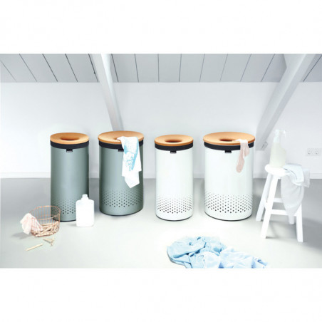 Торба за кош за пране Brabantia 90300186, 30-35 л, Перяща се, Памук, Сив