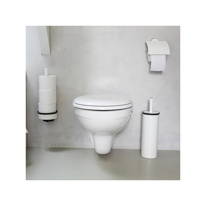 Четка за тоалетна Brabantia Profile 90300316, 43 см, Изцяло покрита четка, Възможност за стенен монтаж, Бял