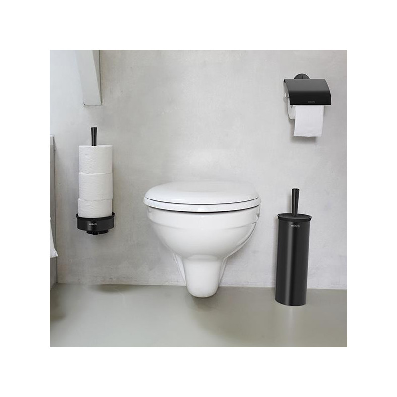 Четка за тоалетна Brabantia Profile 90300317, 43 см, Изцяло покрита четка, Възможност за стенен монтаж, Черен