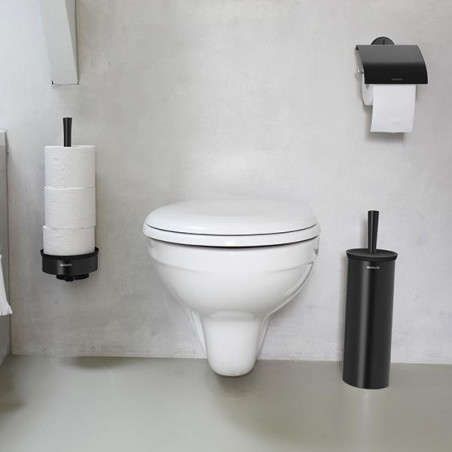 Четка за тоалетна Brabantia Profile 90300317, 43 см, Изцяло покрита четка, Възможност за стенен монтаж, Черен