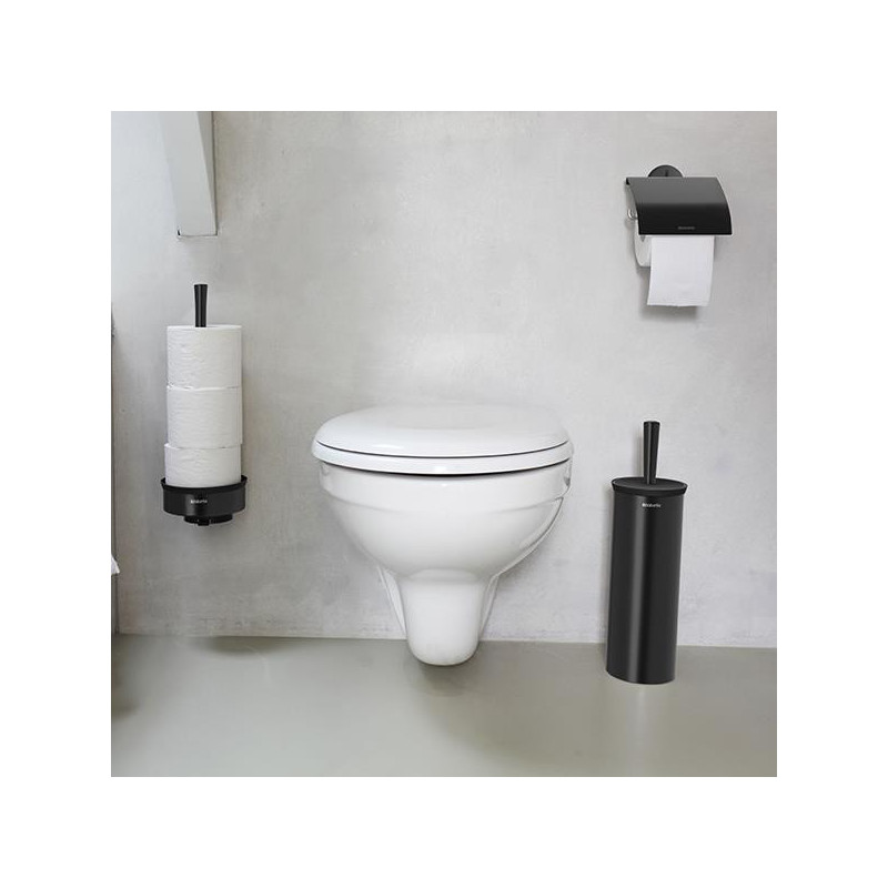 Държач за тоалетна хартия Brabantia Profile 90300320, Стенен монтаж, Устойчива на корозия, Черен