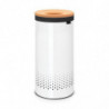 Кош за пране Brabantia 90300239, 35 л, Корков капак, Пълнене без отваряне, Вентилационни отвори, Бял