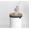 Кош за пране Brabantia 90300239, 35 л, Корков капак, Пълнене без отваряне, Вентилационни отвори, Бял