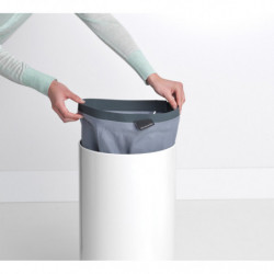 Кош за пране Brabantia 90300239, 35 л, Корков капак, Пълнене без отваряне, Вентилационни отвори, Бял