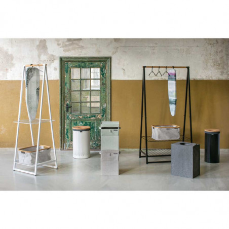 Кош за пране Brabantia 90300241, 60 л, Корков капак, Пълнене без отваряне, Вентилационни отвори, Бял