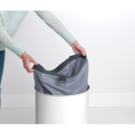Кош за пране Brabantia 90300241, 60 л, Корков капак, Пълнене без отваряне, Вентилационни отвори, Бял