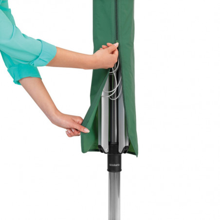 Външен простор Brabantia Lift-O-Matic 90300268, 50 м, Регулируема височина, Метален шиш за вкопаване, Калъф, Резистентен на корозия, Инокс