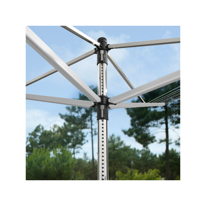 Външен простор Brabantia Lift-O-Matic 90300268, 50 м, Регулируема височина, Метален шиш за вкопаване, Калъф, Резистентен на корозия, Инокс