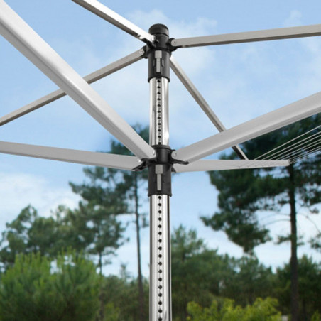 Външен простор Brabantia Lift-O-Matic 90300268, 50 м, Регулируема височина, Метален шиш за вкопаване, Калъф, Резистентен на корозия, Инокс