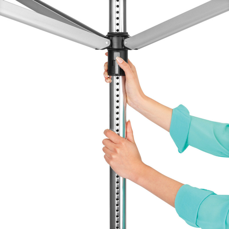 Външен простор Brabantia Lift-O-Matic 90300269, 60 м, Регулируема височина, Метален шиш за вкопаване, Резистентен на корозия, Инокс