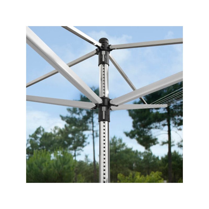 Външен простор Brabantia Lift-O-Matic 90300269, 60 м, Регулируема височина, Метален шиш за вкопаване, Резистентен на корозия, Инокс
