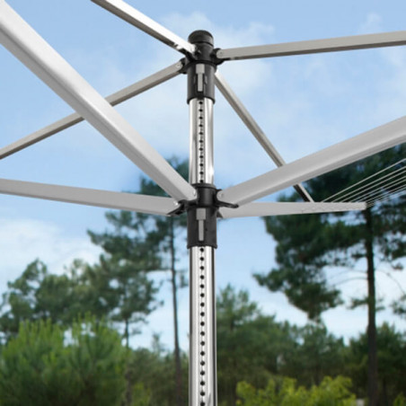 Външен простор Brabantia Lift-O-Matic 90300269, 60 м, Регулируема височина, Метален шиш за вкопаване, Резистентен на корозия, Инокс