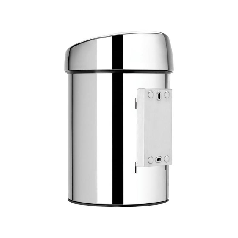 Кош за боклук Brabantia Touch Bin 647210, 3 л, Плавно и безшумно отваряне, Стенен монтаж, Брилянтен инокс