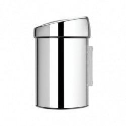 Кош за боклук Brabantia Touch Bin 647210, 3 л, Плавно и безшумно отваряне, Стенен монтаж, Брилянтен инокс