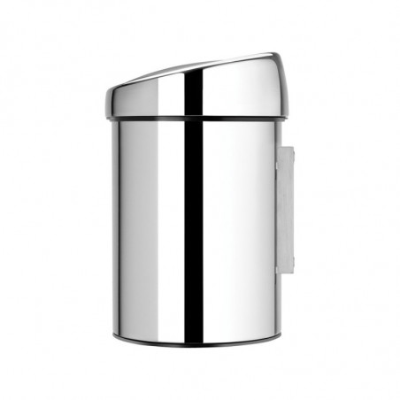 Кош за боклук Brabantia Touch Bin 647210, 3 л, Плавно и безшумно отваряне, Стенен монтаж, Брилянтен инокс