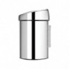 Кош за боклук Brabantia Touch Bin 647210, 3 л, Плавно и безшумно отваряне, Стенен монтаж, Брилянтен инокс