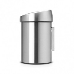 Кош за боклук Brabantia Touch Bin 647217, 3 л, Плавно и безшумно отваряне, Стенен монтаж, Устойчив на пръстови отпечатъци, Инокс