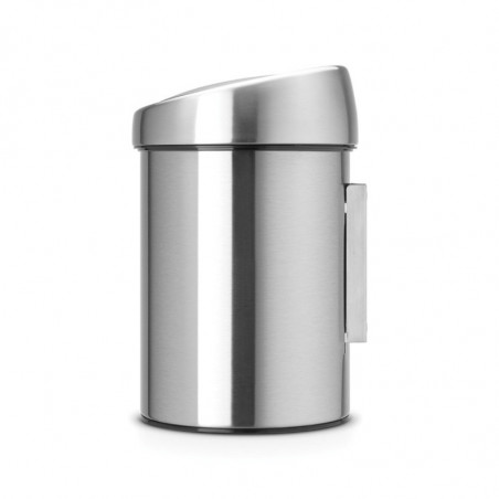 Кош за боклук Brabantia Touch Bin 647217, 3 л, Плавно и безшумно отваряне, Стенен монтаж, Устойчив на пръстови отпечатъци, Инокс