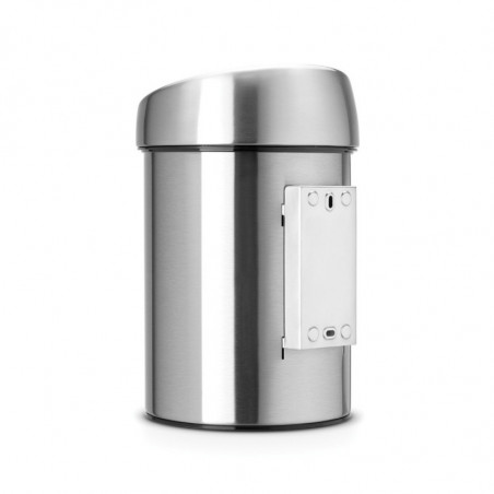Кош за боклук Brabantia Touch Bin 647217, 3 л, Плавно и безшумно отваряне, Стенен монтаж, Устойчив на пръстови отпечатъци, Инокс