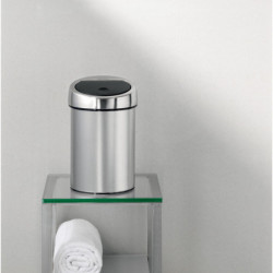 Кош за боклук Brabantia Touch Bin 647217, 3 л, Плавно и безшумно отваряне, Стенен монтаж, Устойчив на пръстови отпечатъци, Инокс