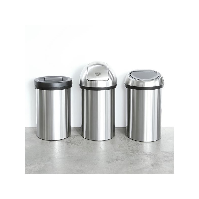 Кош за боклук Brabantia Touch Bin 647245, 60 л, Плавно и безшумно отваряне, Инокс/мат