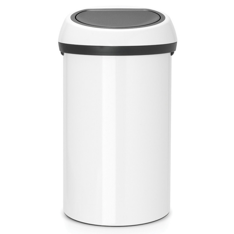 Кош за боклук Brabantia Touch Bin 647246, 60 л, Плавно и безшумно отваряне, Бял