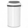 Кош за боклук Brabantia Touch Bin 647246, 60 л, Плавно и безшумно отваряне, Бял