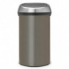 Кош за боклук Brabantia Touch Bin 647249, 60 л, Плавно и безшумно отваряне, Сив