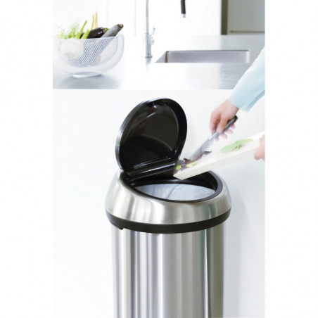 Кош за боклук Brabantia Touch Bin 647249, 60 л, Плавно и безшумно отваряне, Сив