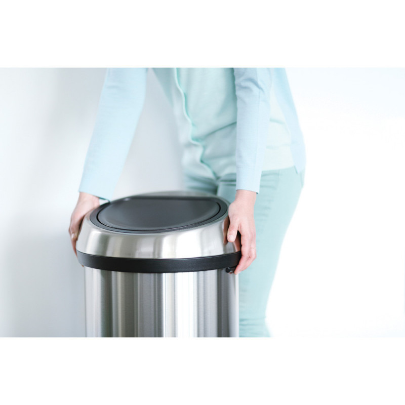 Кош за боклук Brabantia Touch Bin 647249, 60 л, Плавно и безшумно отваряне, Сив