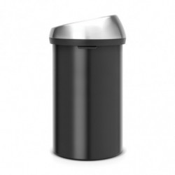 Кош за боклук Brabantia Touch Bin 647251, 60 л, Плавно и безшумно отваряне, Черен/инокс