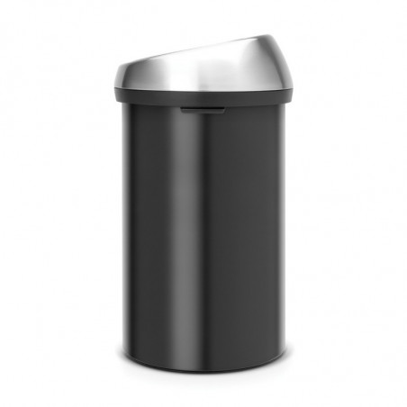 Кош за боклук Brabantia Touch Bin 647251, 60 л, Плавно и безшумно отваряне, Черен/инокс
