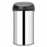 Кош за боклук BrabantiaTouch Bin 647253, 60 л, Плавно и безшумно отваряне, Инокс/черен