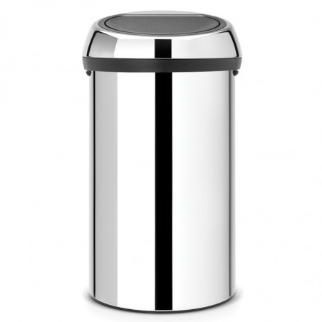 Кош за боклук Brabantia Touch Bin 647245, 60 л, Плавно и безшумно отваряне, Инокс/мат