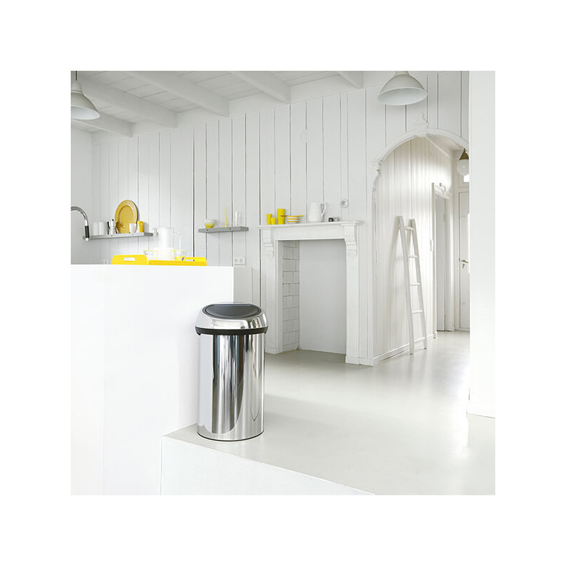 Кош за боклук Brabantia Touch Bin 647245, 60 л, Плавно и безшумно отваряне, Инокс/мат