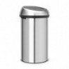 Кош за боклук Brabantia Touch Bin 647255, 60 л, Плавно и безшумно отваряне, Устойчив на пръстови отпечатъци, Инокс/мат
