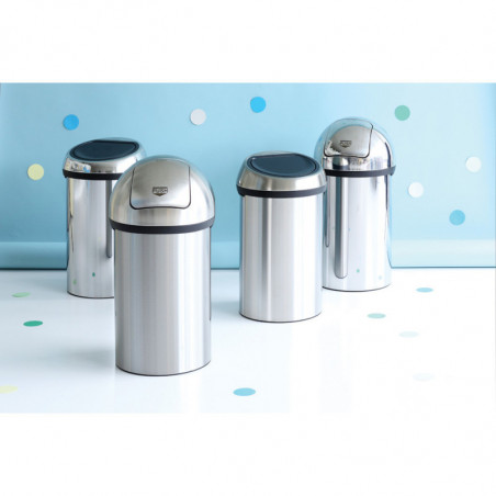 Кош за боклук Brabantia Touch Bin 647255, 60 л, Плавно и безшумно отваряне, Устойчив на пръстови отпечатъци, Инокс/мат