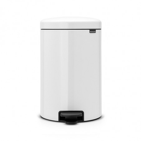 Кош за боклук с педал Brabantia NewIcon 649047, 20 л, Плавно затваряне, Противоплъзгаща основа, Метална вътрешна кофа, Бял