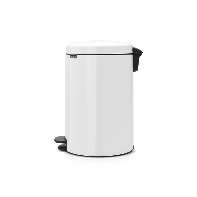 Кош за боклук с педал Brabantia NewIcon 649047, 20 л, Плавно затваряне, Противоплъзгаща основа, Метална вътрешна кофа, Бял