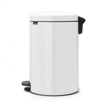Кош за боклук с педал Brabantia NewIcon 649047, 20 л, Плавно затваряне, Противоплъзгаща основа, Метална вътрешна кофа, Бял