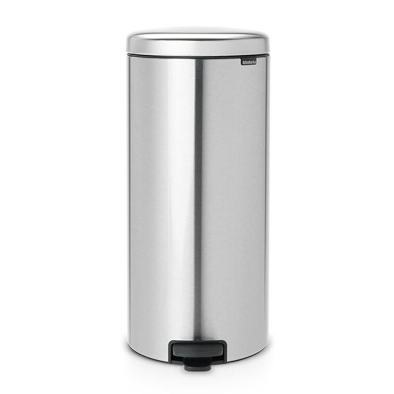 Кош за боклук с педал Brabantia NewIcon 649061, 30 л, Плавно затваряне, Противоплъзгаща основа, Устойчив на пръстови отпечатъци, Инокс/Мат