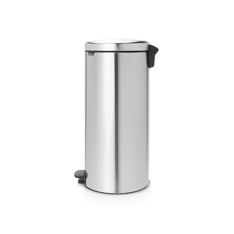 Кош за боклук с педал Brabantia NewIcon 649061, 30 л, Плавно затваряне, Противоплъзгаща основа, Устойчив на пръстови отпечатъци, Инокс/Мат