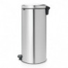 Кош за боклук с педал Brabantia NewIcon 649061, 30 л, Плавно затваряне, Противоплъзгаща основа, Устойчив на пръстови отпечатъци, Инокс/Мат