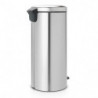Кош за боклук с педал Brabantia NewIcon 649061, 30 л, Плавно затваряне, Противоплъзгаща основа, Устойчив на пръстови отпечатъци, Инокс/Мат