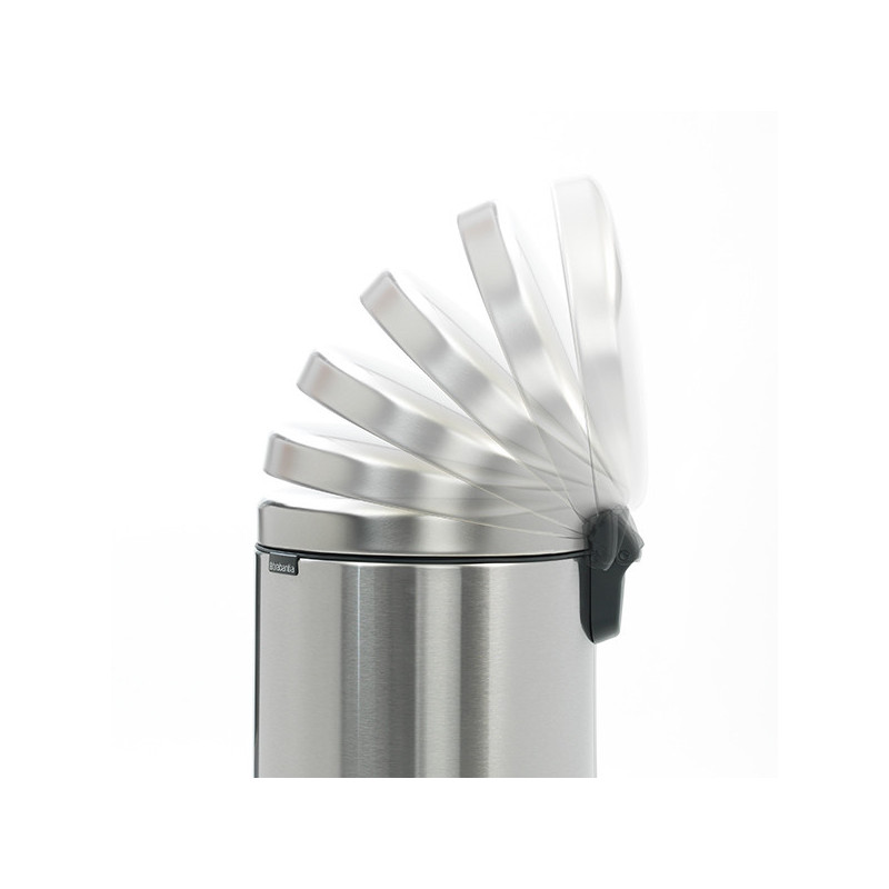 Кош за боклук с педал Brabantia NewIcon 649061, 30 л, Плавно затваряне, Противоплъзгаща основа, Устойчив на пръстови отпечатъци, Инокс/Мат