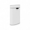 Кош за боклук Brabantia Touch Bin New 649729, 40 л, Безшумно и плавно затваряне, Плосък гръб, Бял
